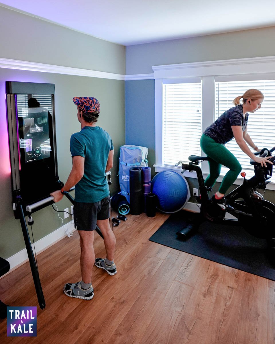resistance training for improving vo2 max - Getting in a little upper body and core resistance training while Helen busts out some Peloton bike intervals.