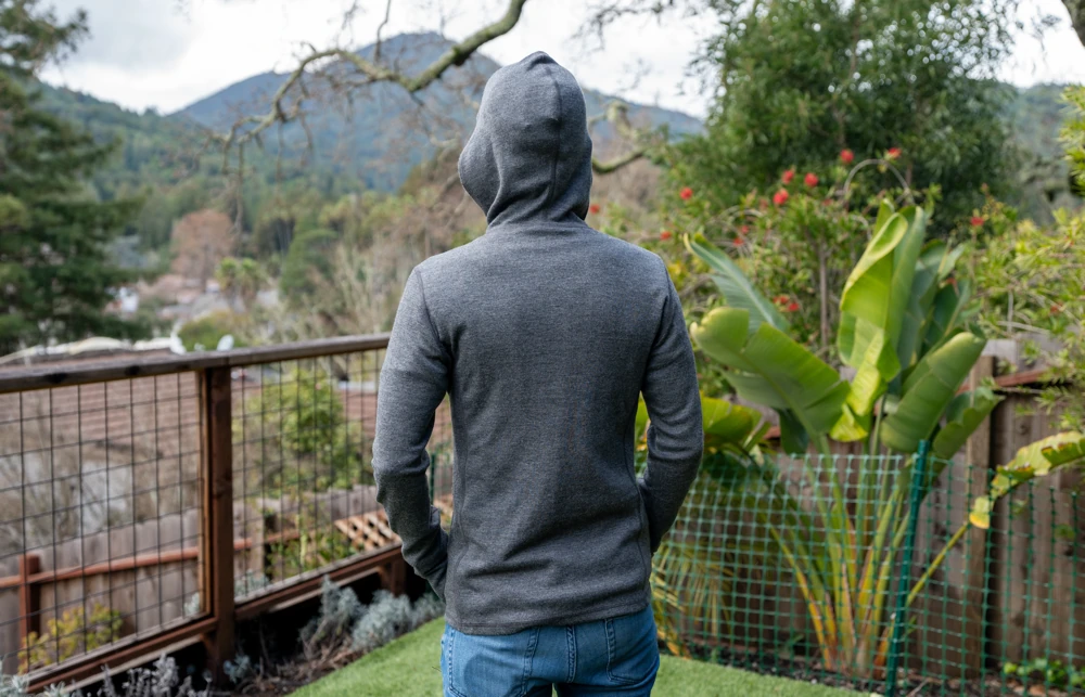 Arms Of Andes Alpaca Wool Hoodie from behind