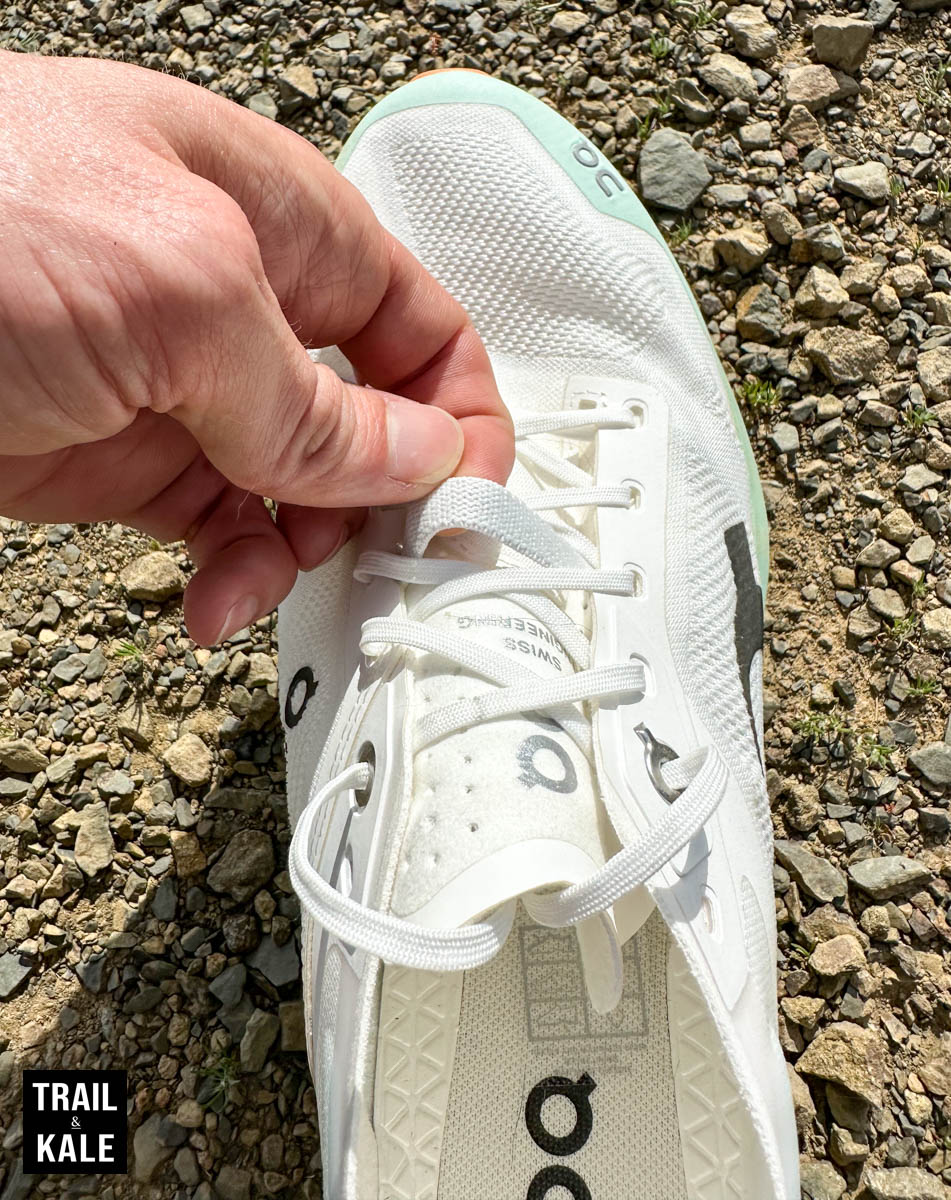 The stretchy tongue loop is designed to keep laces from flapping around