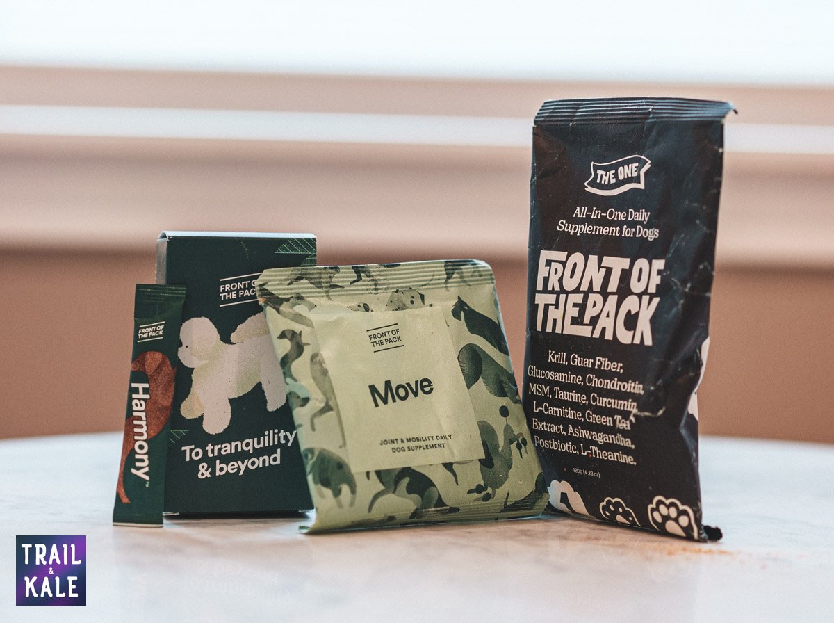 Front of The Pack Review The One Supplement for dogs product photo Trail and Kale web wm 1