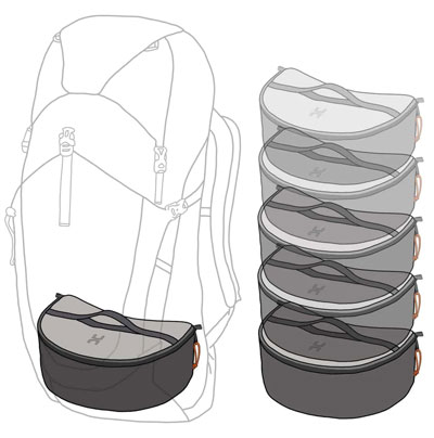 HillSound Equipment Packstack Weatherproof Backpack packing cubes