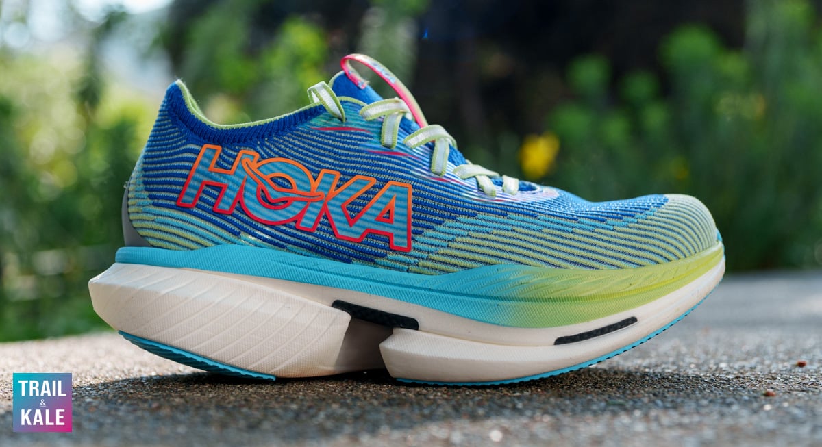 Just look at that insanely aggressive rocker geometry on the HOKA Cielo X1 - its an impressive feeling to run on.