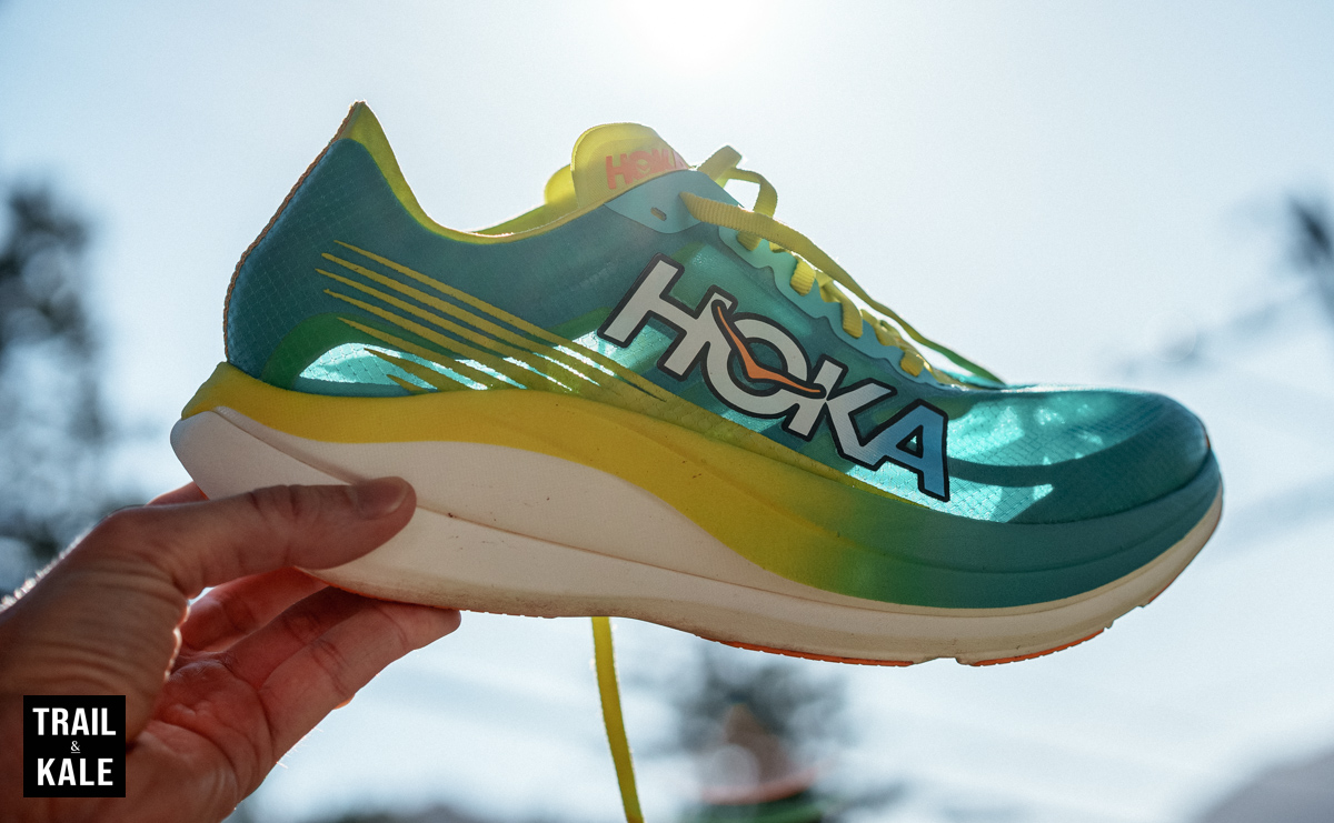 To get an idea of just how breathable and thin the upper mesh is in places, look at my photo below, as I hold a Rocket X2 shoe up to the light.