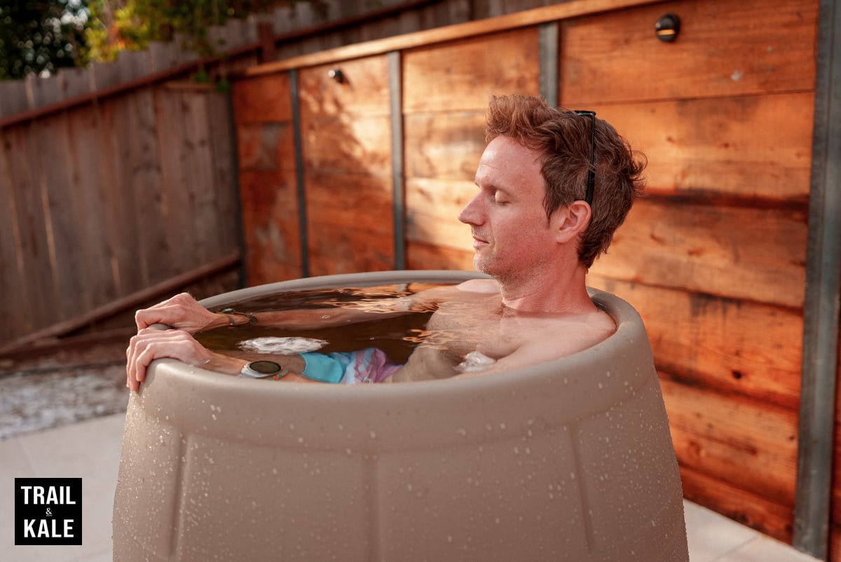 Channeling Wim Hof in my ice bath Ice Barrel