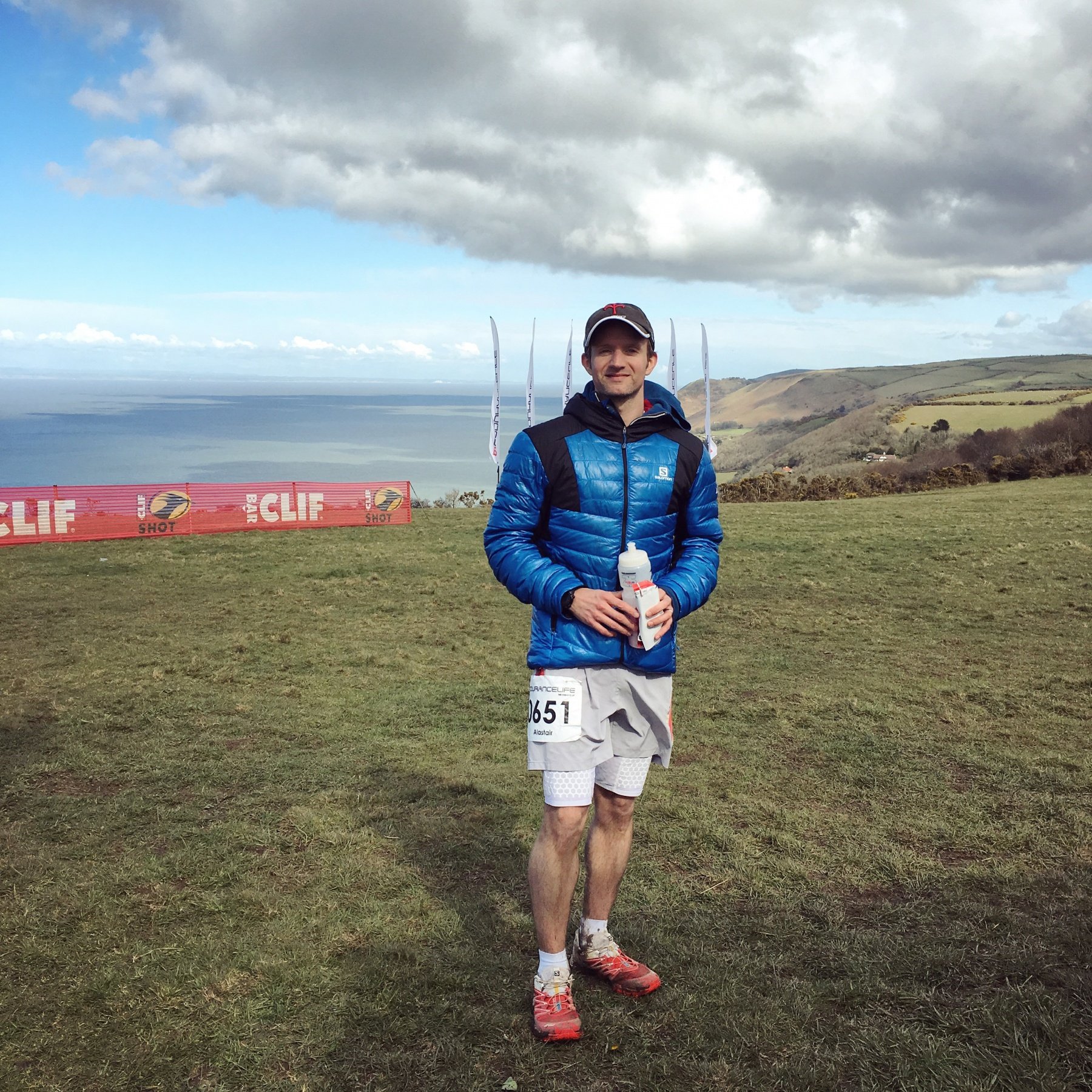 Happy and clutching my very much needed recovery shake.