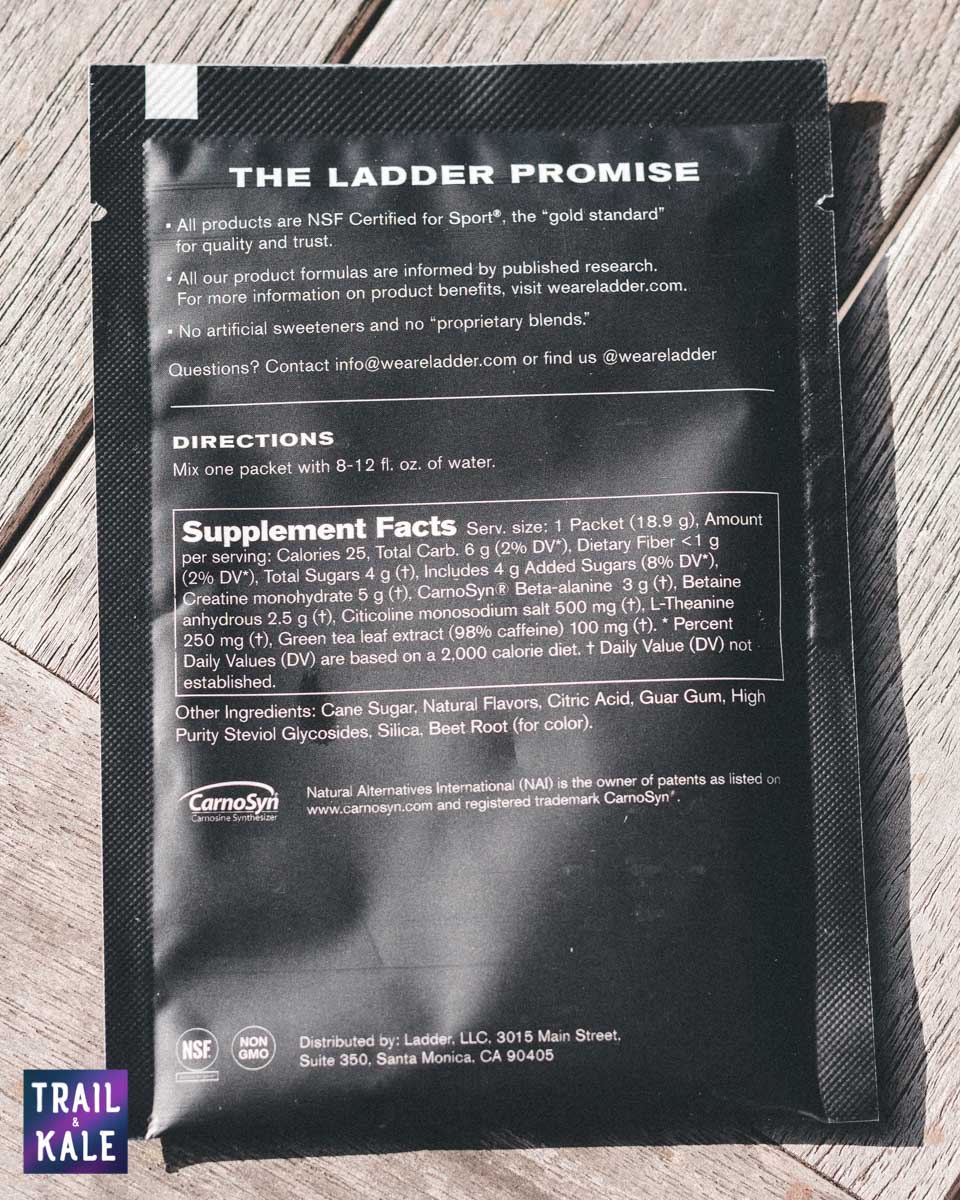 Ladder Pre-Workout Ingredients