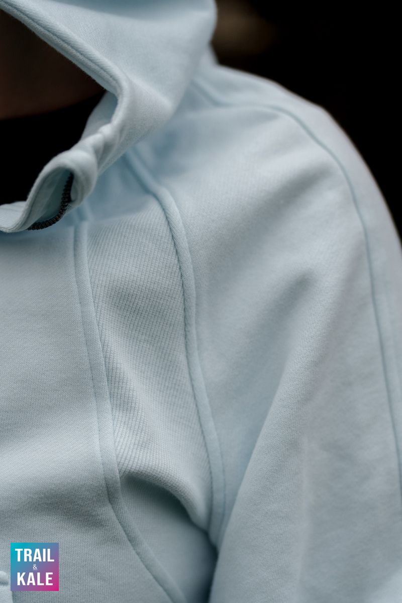 lululemon Scuba Oversized Full Zip Hoody attention to detail in the use of mixed fabrics