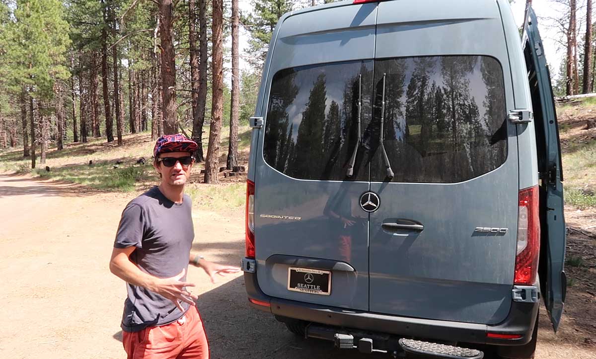 essential factory options for our Sprinter van conversion - rear windows