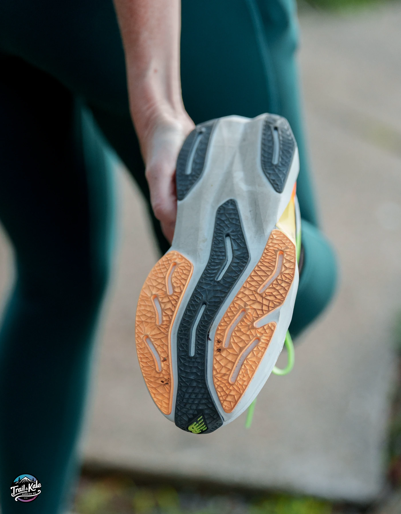 The outsole on the New Balance Rebel V4 running shoe - reviewed on Trail and Kale Running Co.