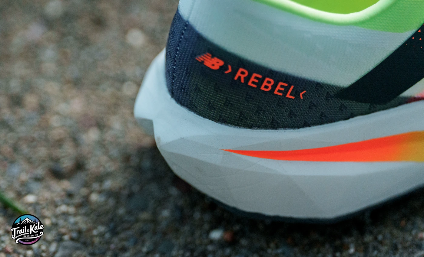 That trendy heel kicker on the profile of the NB FuelCell Rebel V4 running shoe