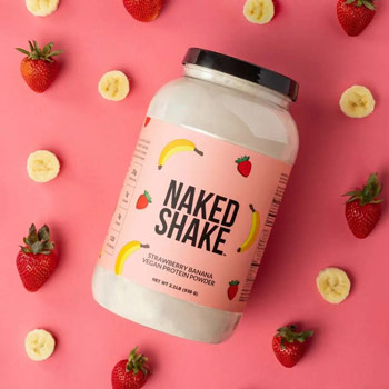 NKD Nutrition Strawberry Banana Protein Powder Best Plant-Based Protein Powder - trail and kale