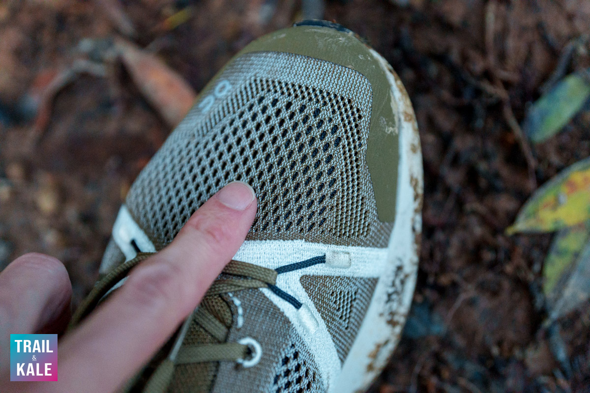 You can actually see your socks through the ventilation holes in the Cloudsurfer Trail