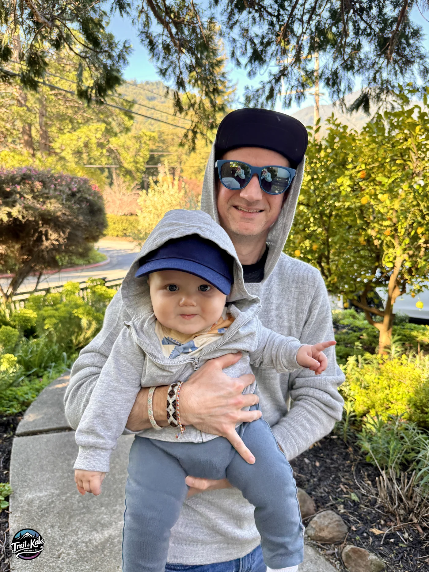 'Grey hoodie twinning' with my son Sebastian