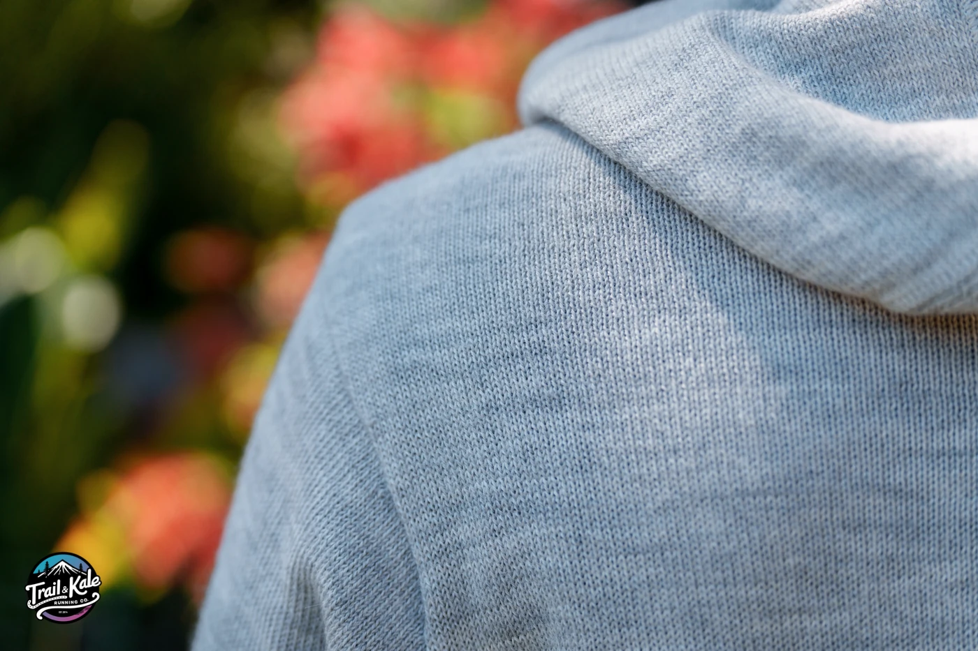 Close-up of the Alpaca wool and recycled nylon weave on the PAKA Hoodie