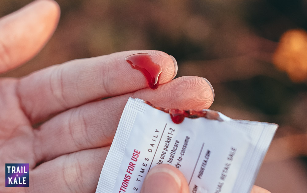 Pique Tea Review Daily Immune Supplement - how the liquid looks - Trail & Kale 