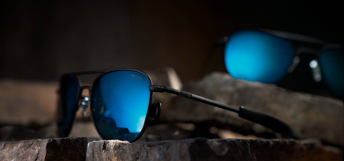 randolph aviator matte black with polarized cobalt lenses trail and kale 8