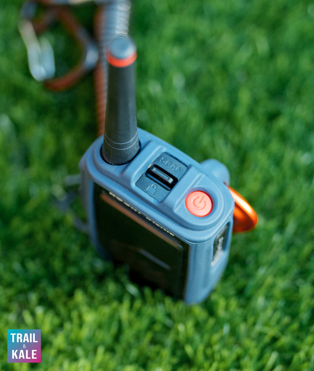 The lock and channel scan button can been found on the top of the radio