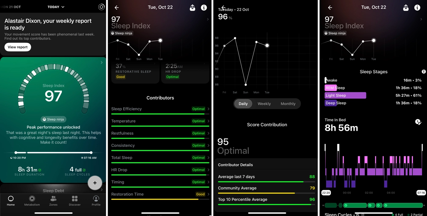 Ultrahuman sleep tracking in the app
