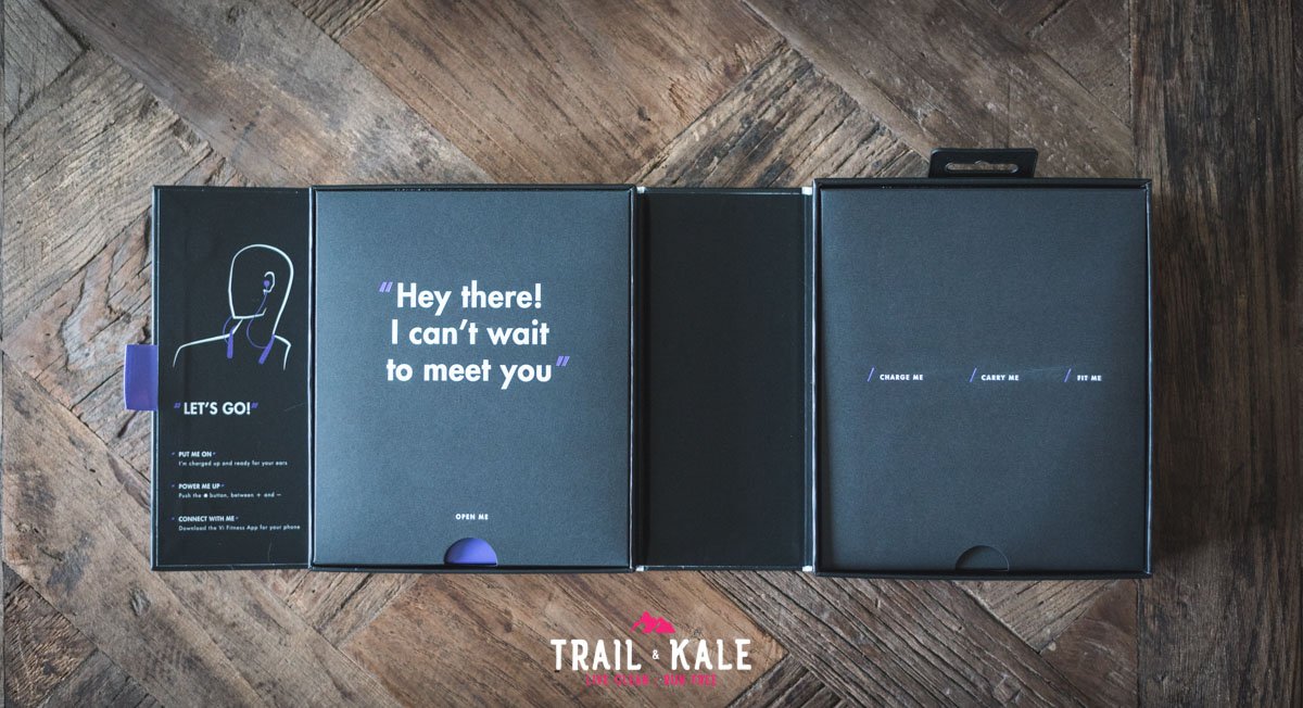 vi trainer review - and vi sense headphones review - trail and kale - Vi sense unboxing