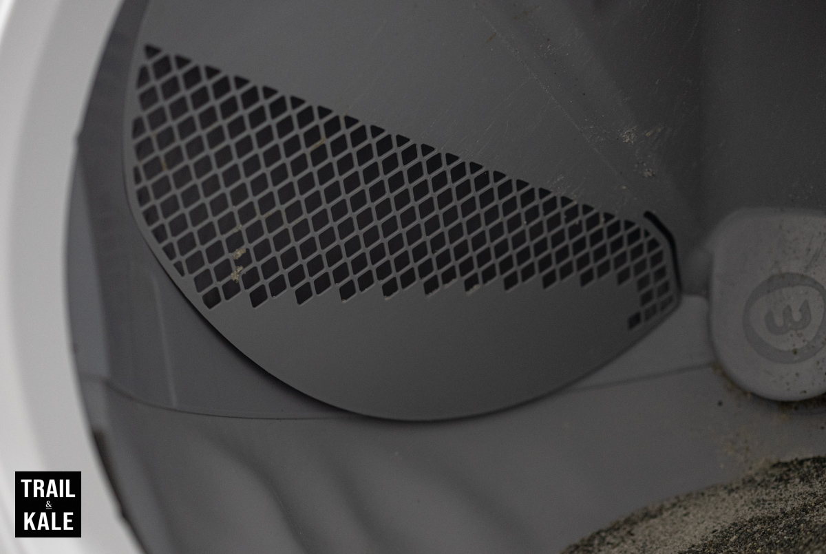 This is the part of the machine that separates the poop/pee from the rest of the litter - it's mesmerizing to watch in my video demo below.