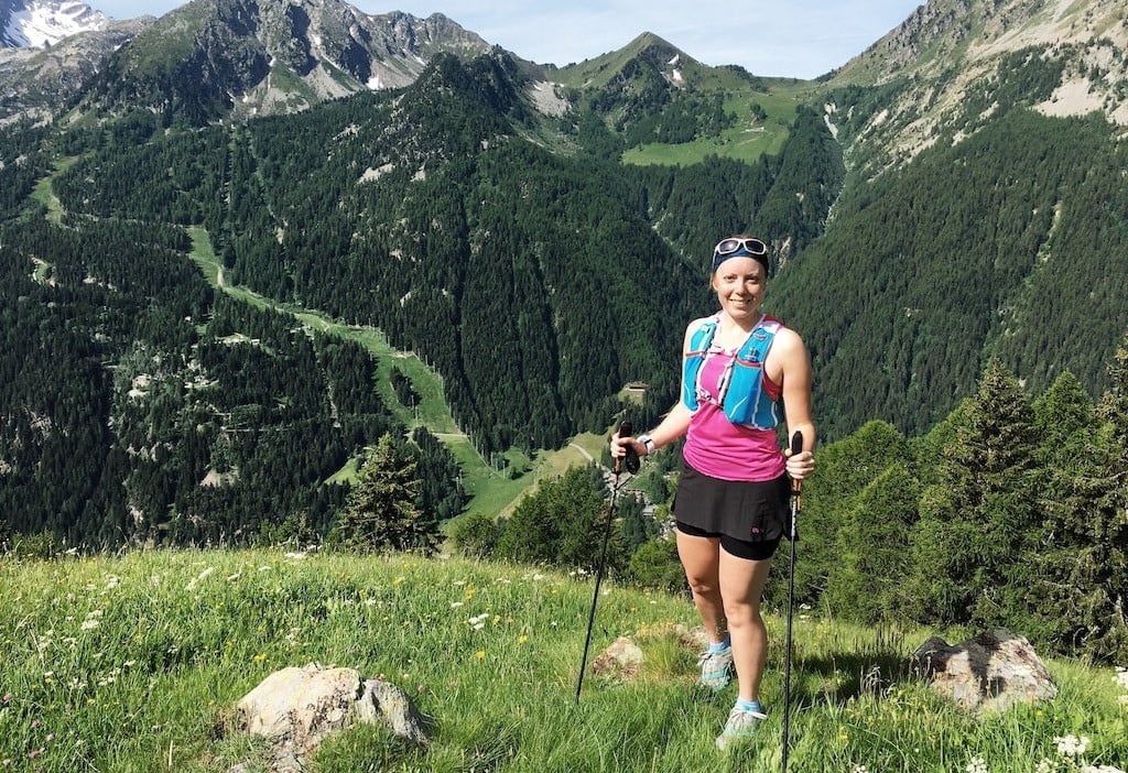 Trail running with poles