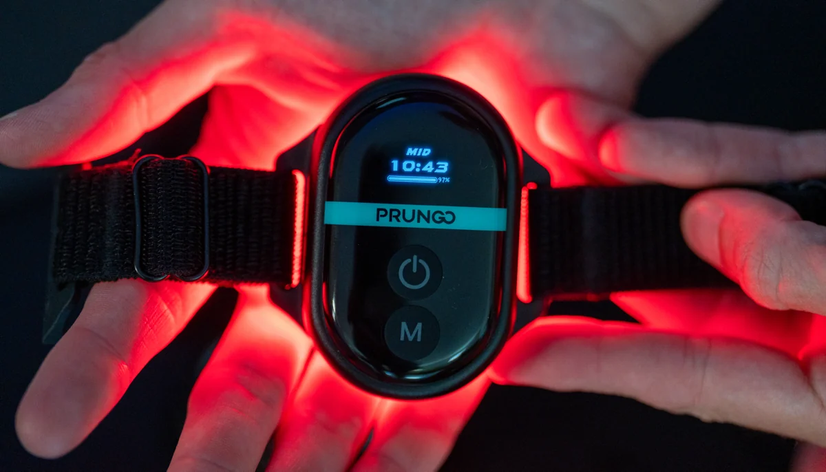 PRUNGO FluxGo portable red light therapy device review 6 - Trail and Kale | Trail Running & Adventure